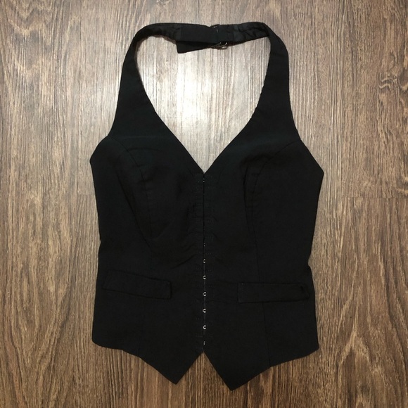 Vintage Le Chateau Black Halter Vest - Picture 11 of 17